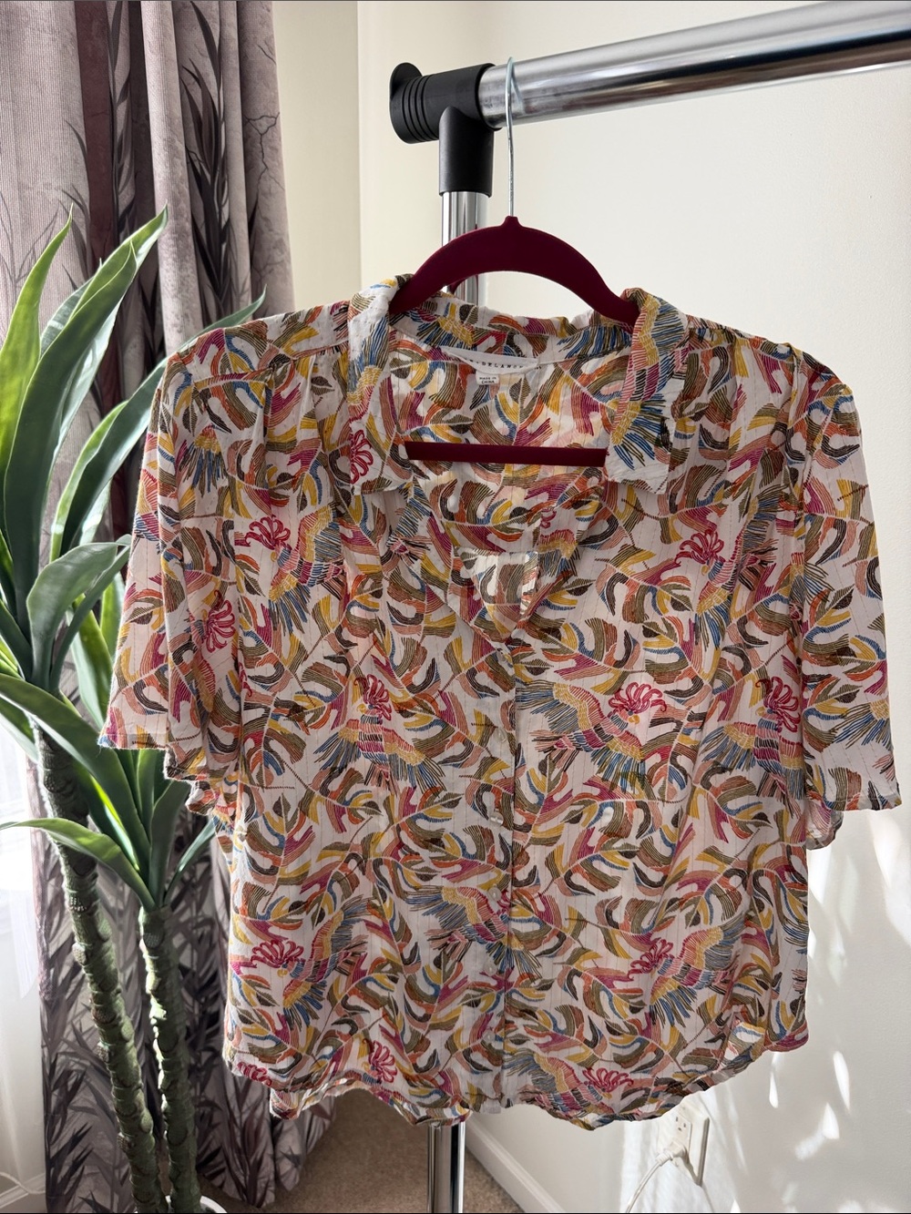 Jane and Delancey Short Sleeve Button-Down Shirt in Multi Floral Print